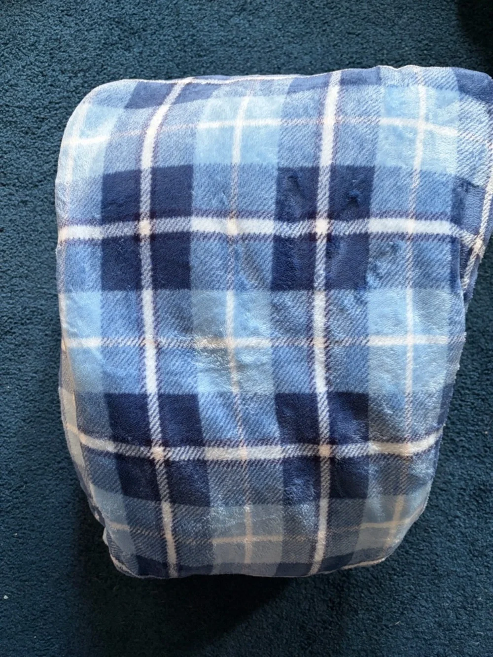 Blue Plaid Fleece XL twin sheet set